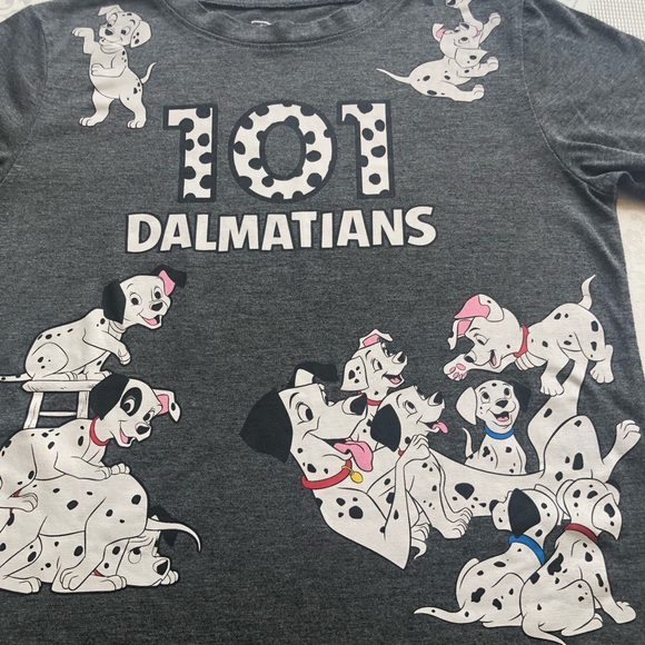 Disney Junior Girls Size S Grey T-Shirt 101 Dalmatians Graphic Tee Short Sleeves - Picture 7 of 16
